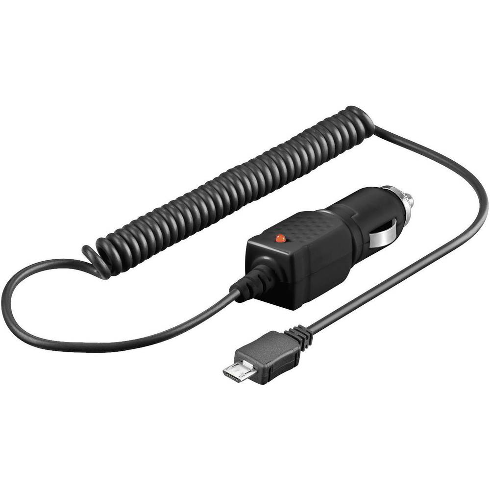 Nabíječka micro USB do autozásuvky Nabíjecí kabel do autozásuvky Goobay, 46555, microUSB, 12/24 V, 1000 mA