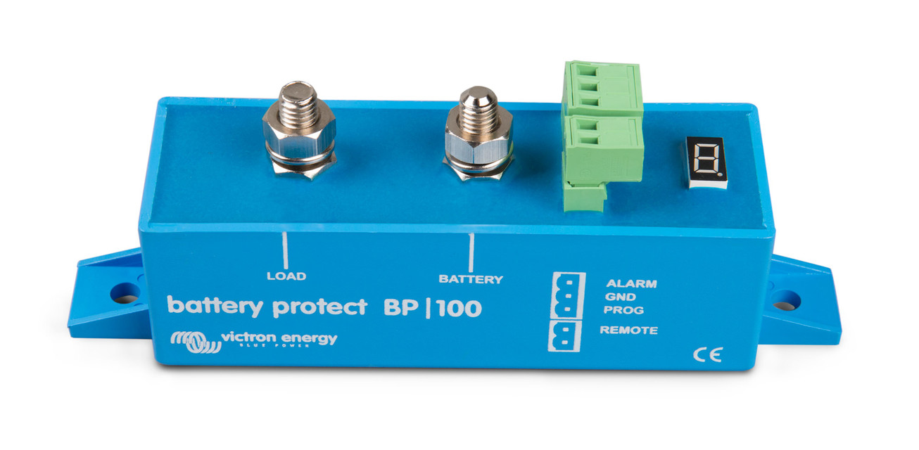 Ochrana baterií BP-100 12/24V Odpojovač spotřebičů jako ochrana proti hlubokému vybití baterie. Maximální proud zátěže 100 A.